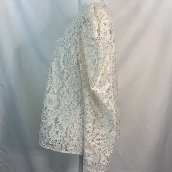 Express Cream Puff Sleeve Lace Top- NWT - Picture 10 of 15